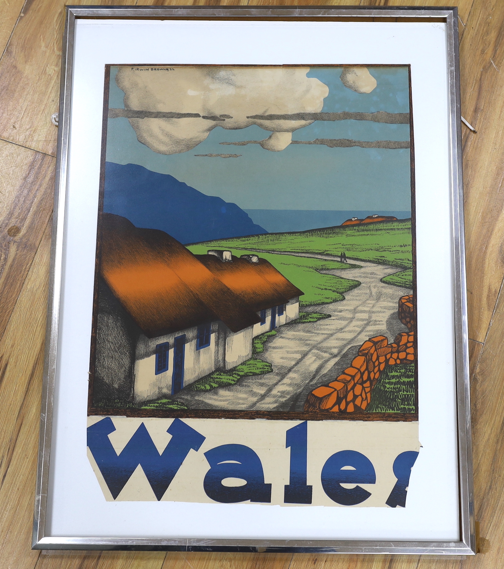 Pieter Irwin Brown (Dutch-Irish 1903-1988), colour lithograph, Wales, signed in the plate and dated 1832, 63 x 45cm
